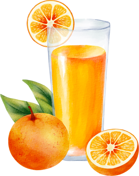orange juice watercolor