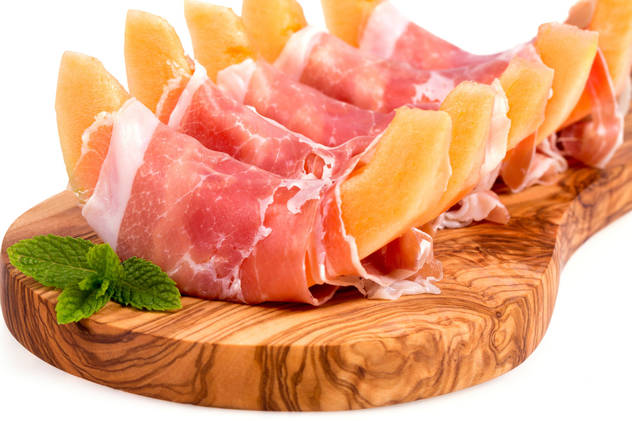 Parma ham and melon