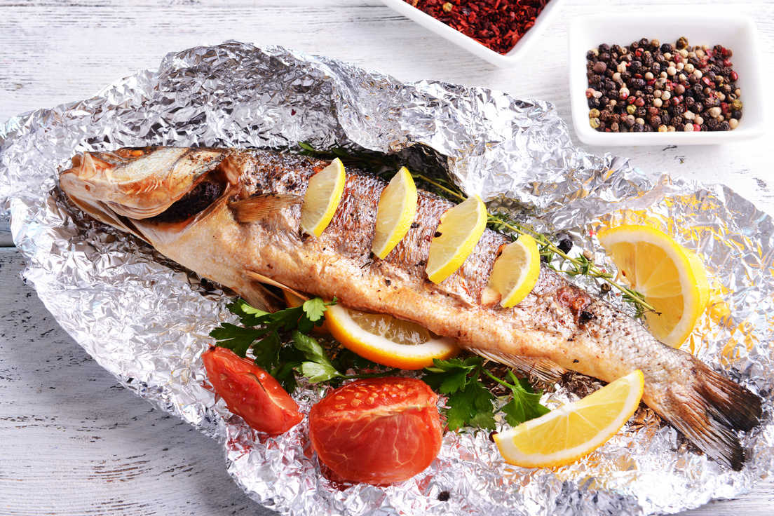 Tasty Baked Milk Fish with Spices in Foil